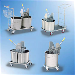Stainless steel mopping trollies