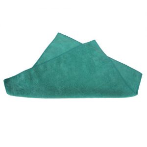 Green knitted microfiber cloth